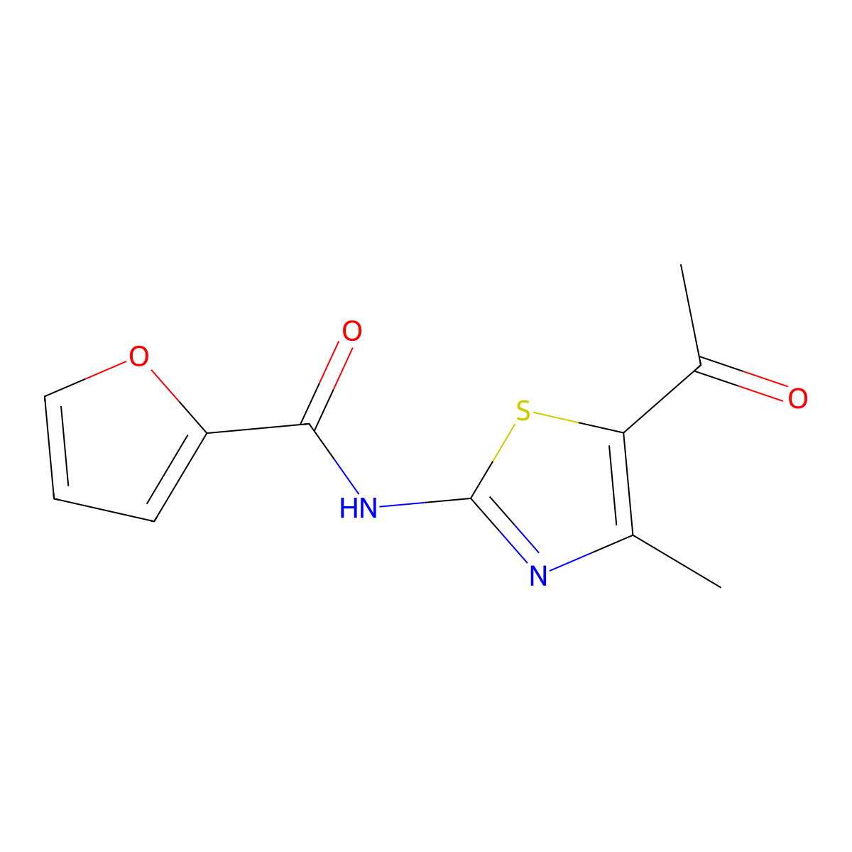 N-(5-Acetyl-4-methylthiazol-2-yl)furan-2-carboxamide molecular structure, CAS 413613-24-8
