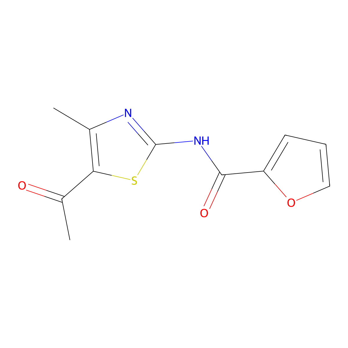N-(5-Acetyl-4-methylthiazol-2-yl)furan-2-carboxamide molecular structure, CAS 413613-24-8