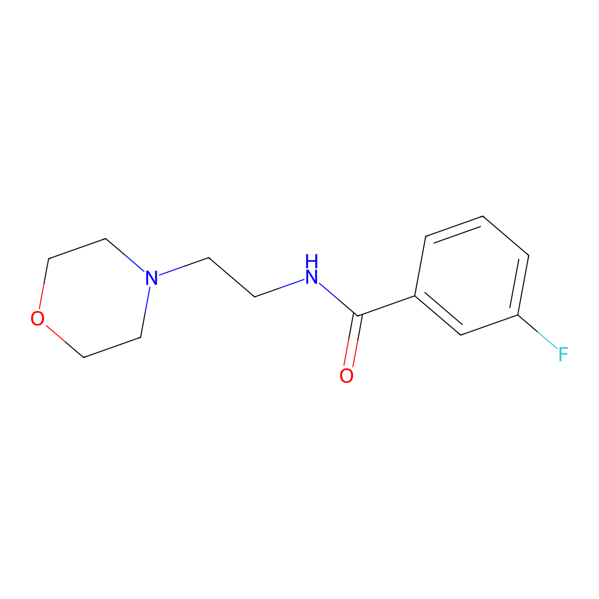 3-fluoro-N-[2-(morpholin-4-yl)ethyl]benzamide molecular structure, CAS 413613-65-7