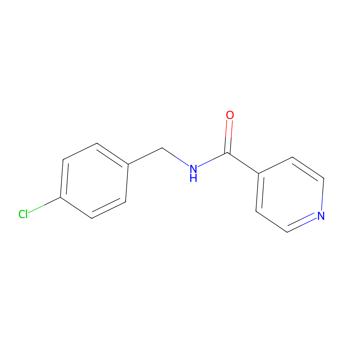 N-[(4-chlorophenyl)methyl]pyridine-4-carboxamide molecular structure, CAS 413613-72-6