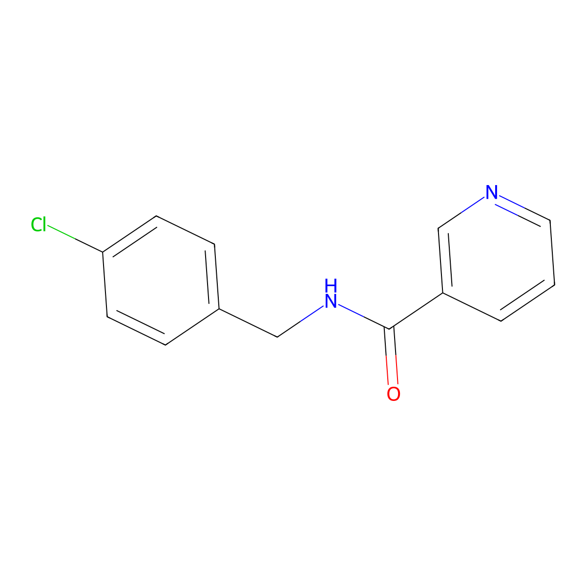 N-[(4-chlorophenyl)methyl]pyridine-3-carboxamide molecular structure, CAS 413613-75-9