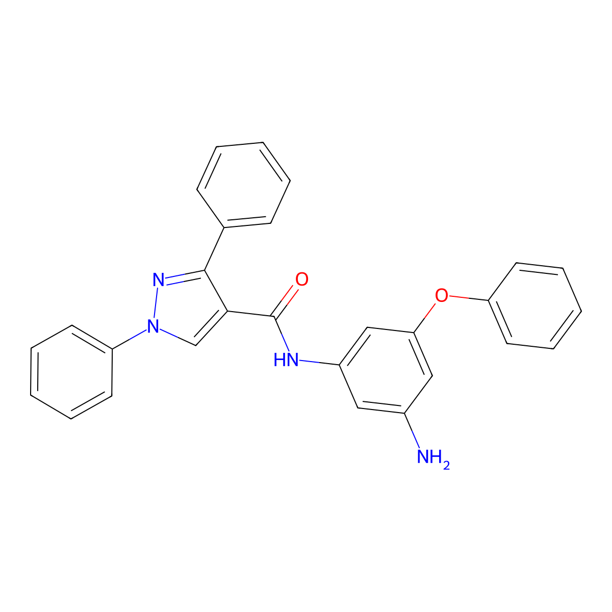 N-(3-amino-5-phenoxyphenyl)-1,3-diphenyl-1H-pyrazole-4-carboxamide molecular structure, CAS 413616-23-6