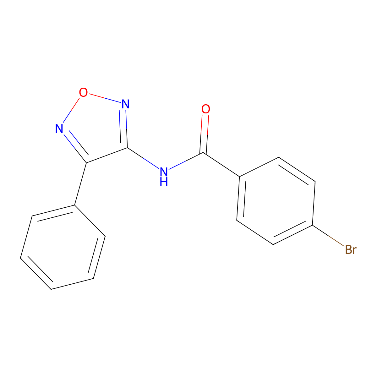 4-bromo-N-(4-phenyl-1,2,5-oxadiazol-3-yl)benzamide molecular structure, CAS 413617-73-9