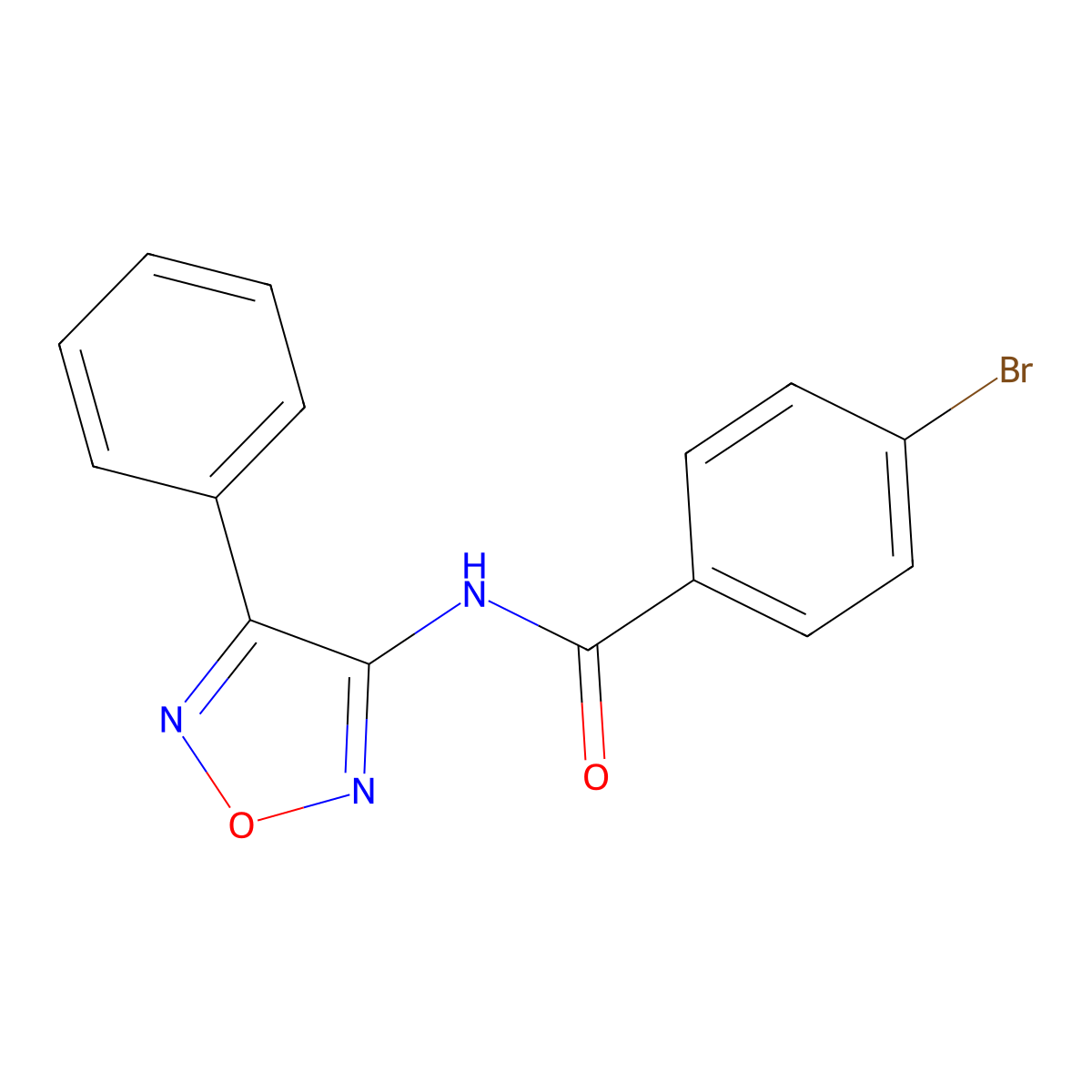 4-bromo-N-(4-phenyl-1,2,5-oxadiazol-3-yl)benzamide molecular structure, CAS 413617-73-9
