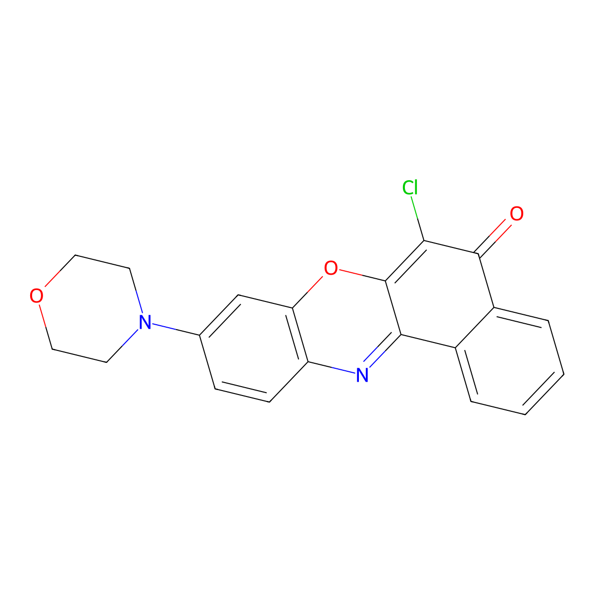 6-Chloro-9-morpholin-4-ylbenzo[a]phenoxazin-5-one molecular structure, CAS 413619-81-5