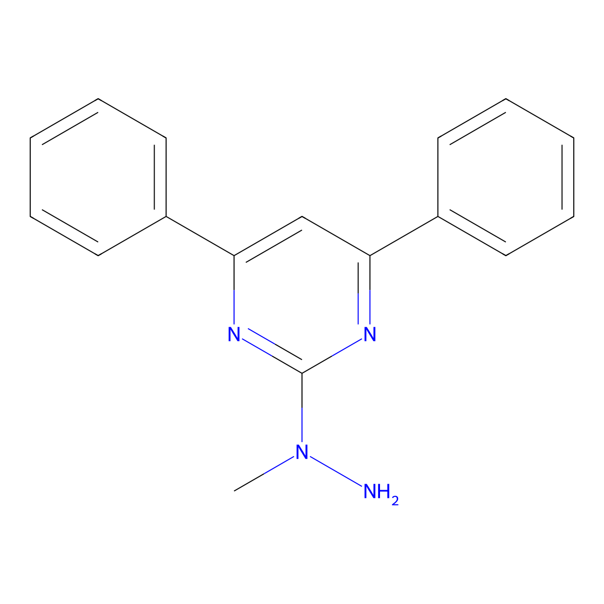 2-(1-Methylhydrazinyl)-4,6-diphenylpyrimidine molecular structure, CAS 413620-13-0