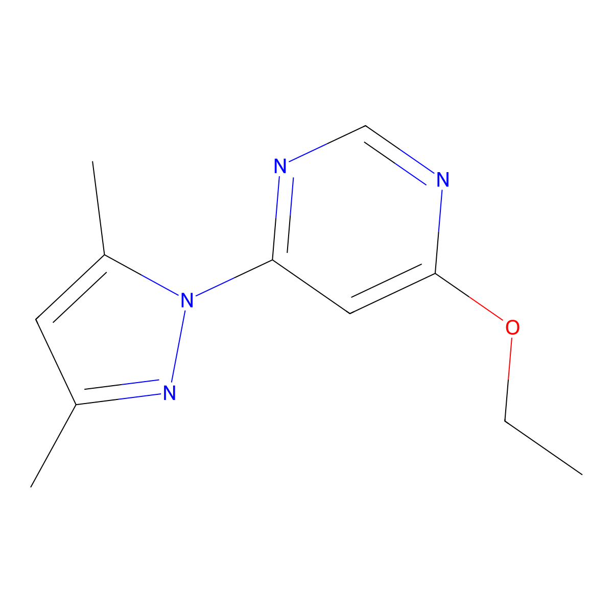 4-(3,5-Dimethyl-1H-pyrazol-1-yl)-6-ethoxypyrimidine molecular structure, CAS 413620-37-8