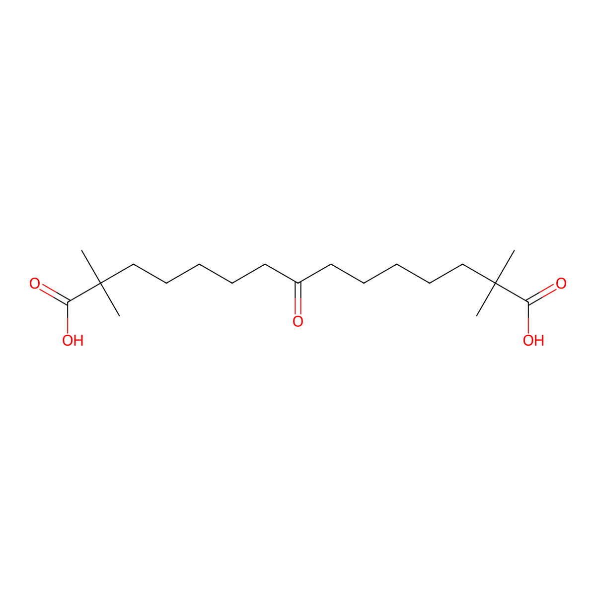 2,2,14,14-Tetramethyl-8-oxopentadecanedioic acid molecular structure, CAS 413624-71-2