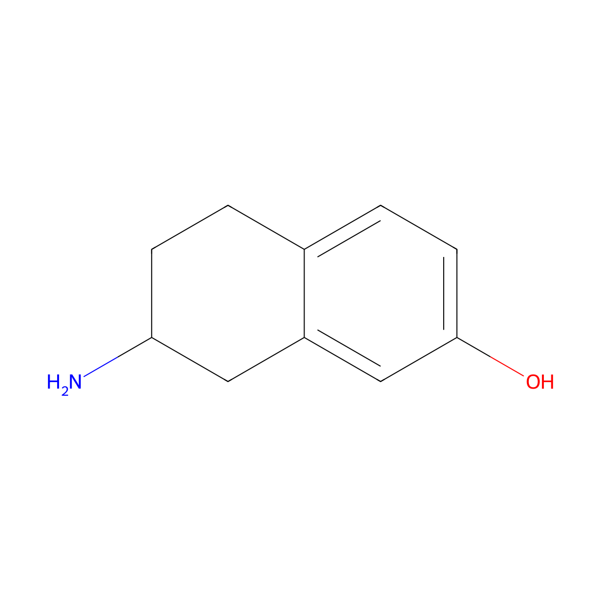 7-Amino-5,6,7,8-tetrahydronaphthalen-2-ol molecular structure, CAS 41363-00-2