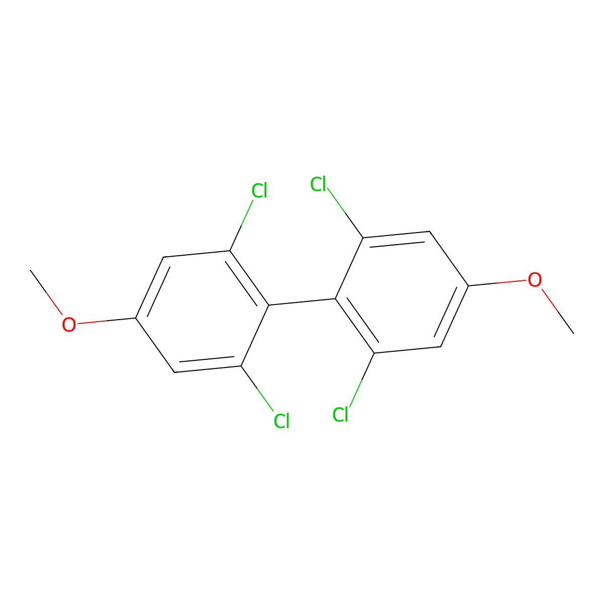2,2',6,6'-Tetrachloro-4,4'-dimethoxy-1,1'-biphenyl molecular structure, CAS 41363-15-9