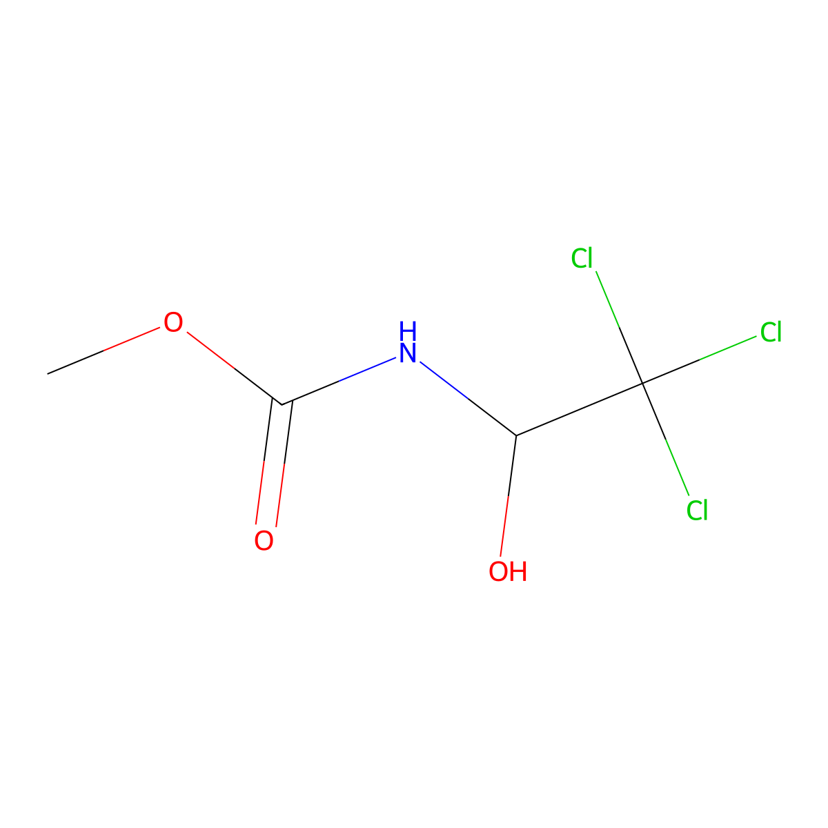 methyl N-(2,2,2-trichloro-1-hydroxyethyl)carbamate molecular structure, CAS 41368-71-2
