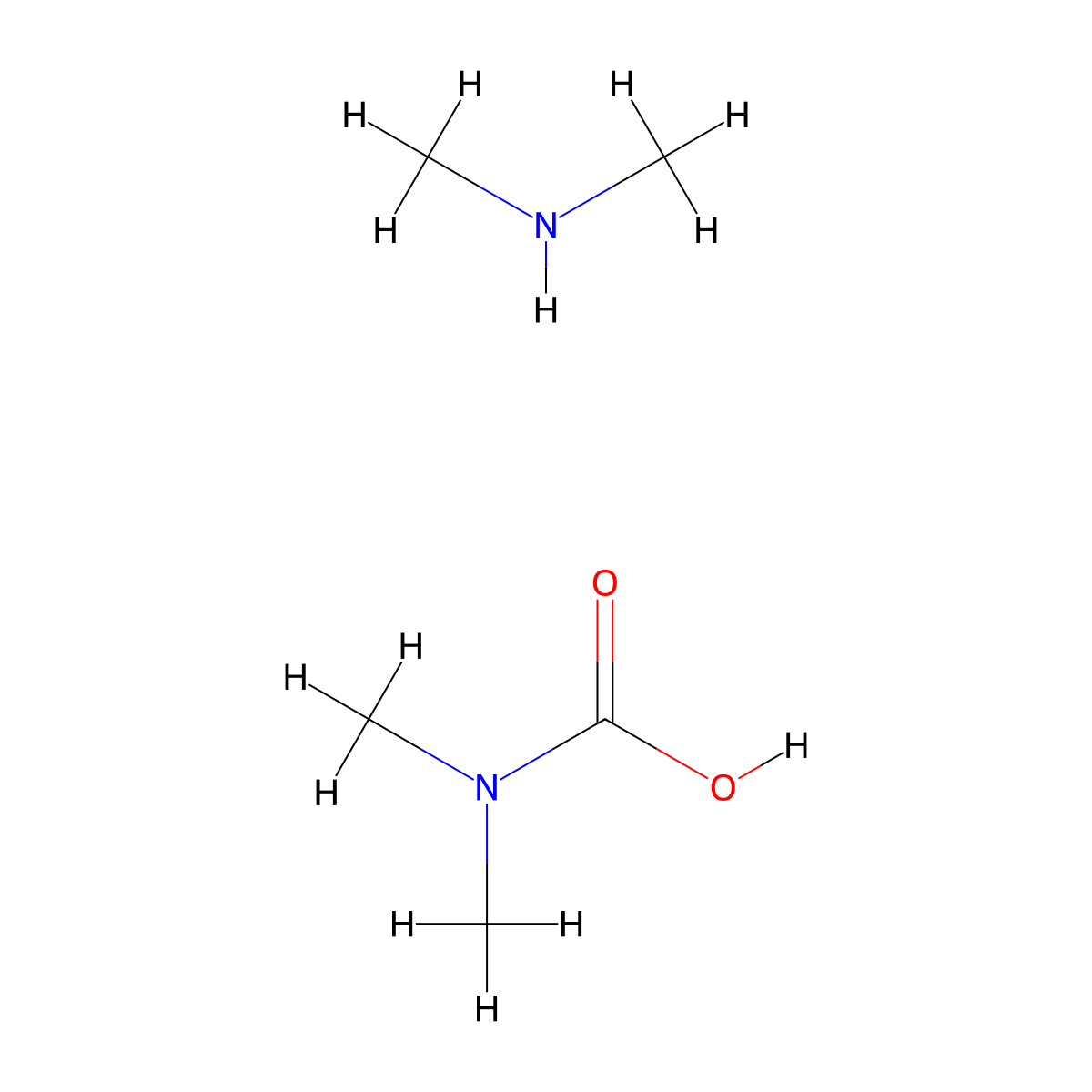 Dimethylammonium dimethylcarbamate molecular structure, CAS 4137-10-4