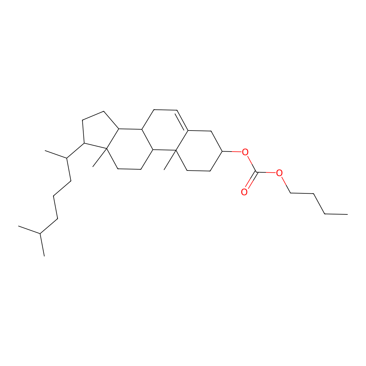 Butyl (3beta)-cholest-5-en-3-yl carbonate molecular structure, CAS 41371-14-6