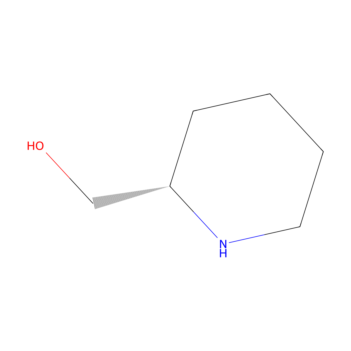 ((2S)-piperidin-2-yl)methanol molecular structure, CAS 41373-39-1