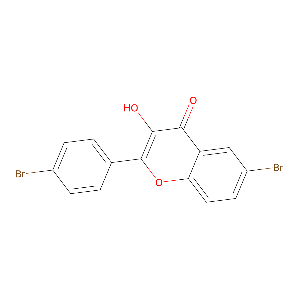 6-Bromo-2-(4-bromophenyl)-3-hydroxy-4H-chromen-4-one molecular structure, CAS 41378-08-9
