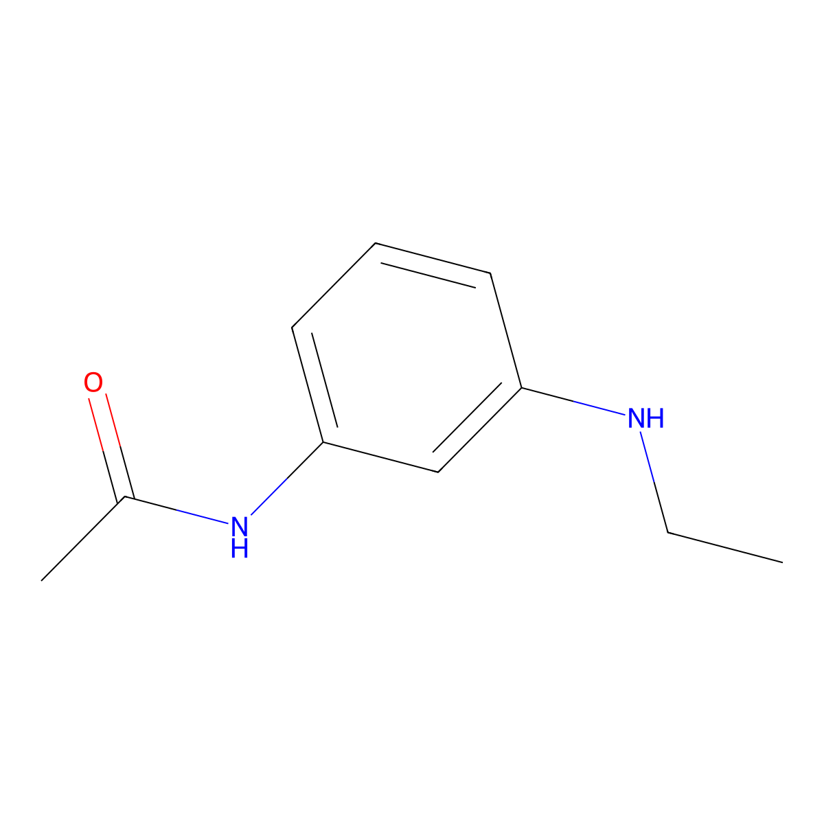Acetamide, N-[3-(ethylamino)phenyl]- molecular structure, CAS 41378-27-2