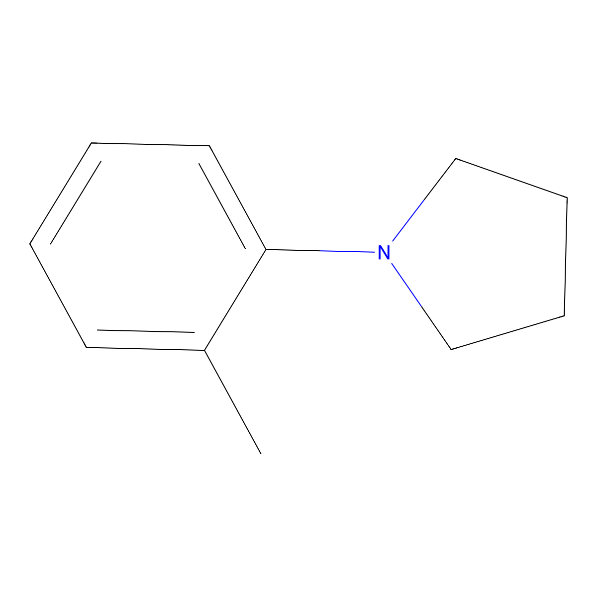 N-(2-Methylphenyl)pyrrolidine molecular structure, CAS 41378-30-7