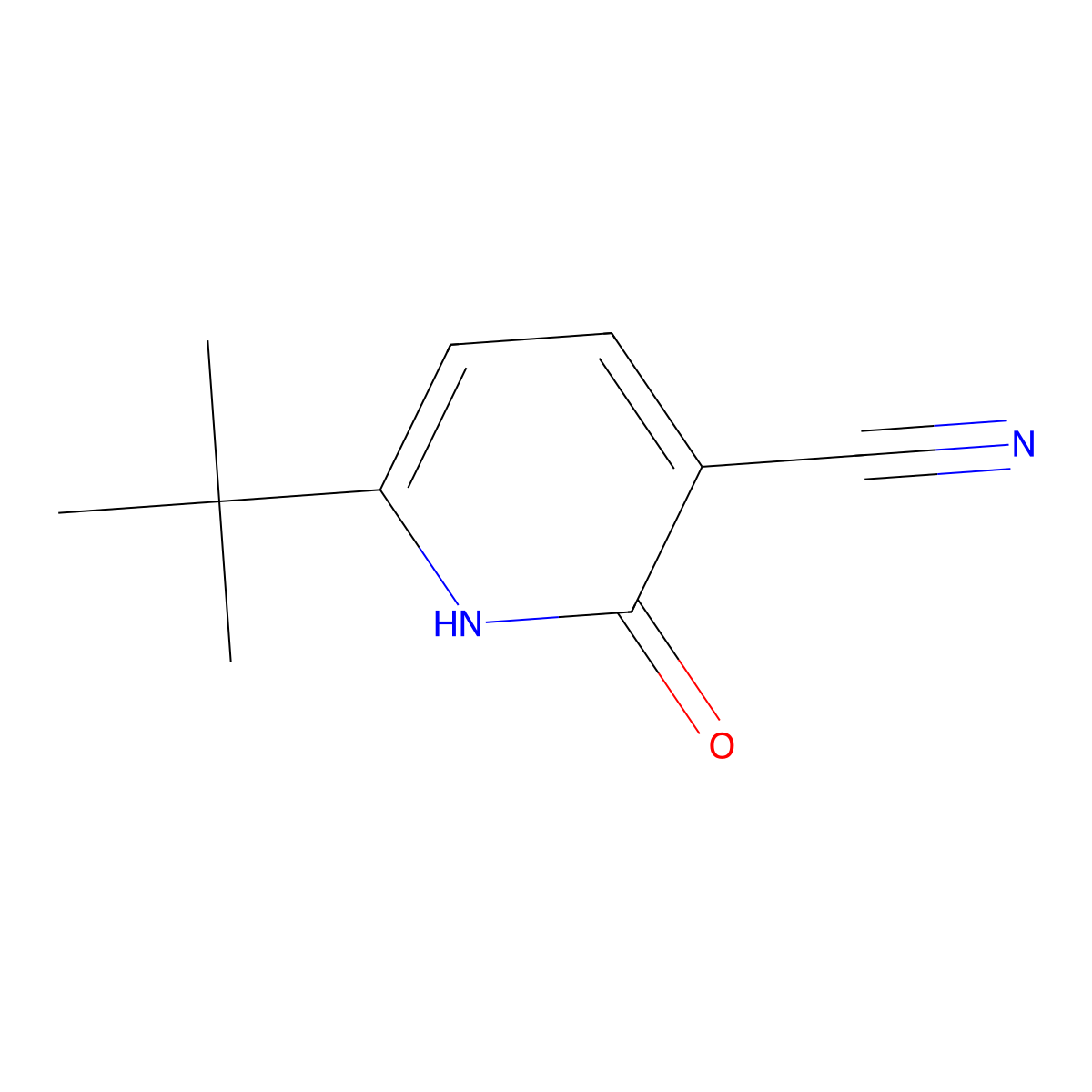 6-tert-Butyl-2-oxo-1,2-dihydropyridine-3-carbonitrile molecular structure, CAS 4138-19-6