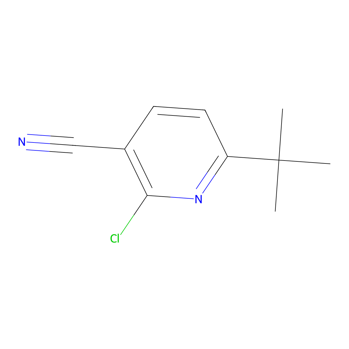 6-Tert-butyl-2-chloropyridine-3-carbonitrile molecular structure, CAS 4138-20-9