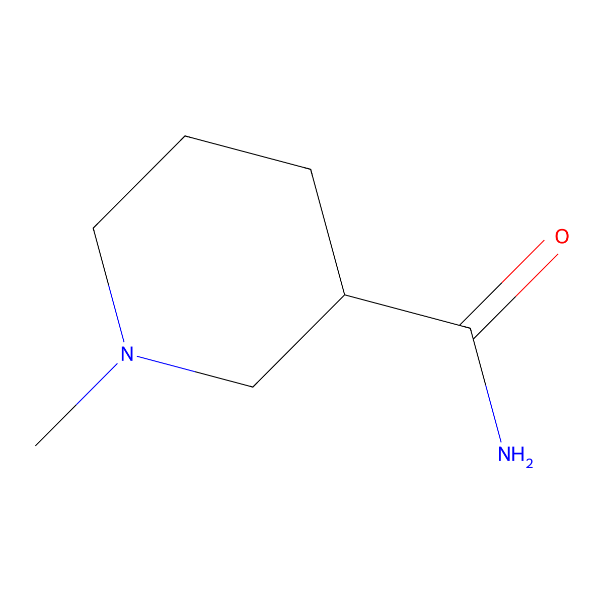 1-Methylpiperidine-3-carboxamide molecular structure, CAS 4138-27-6