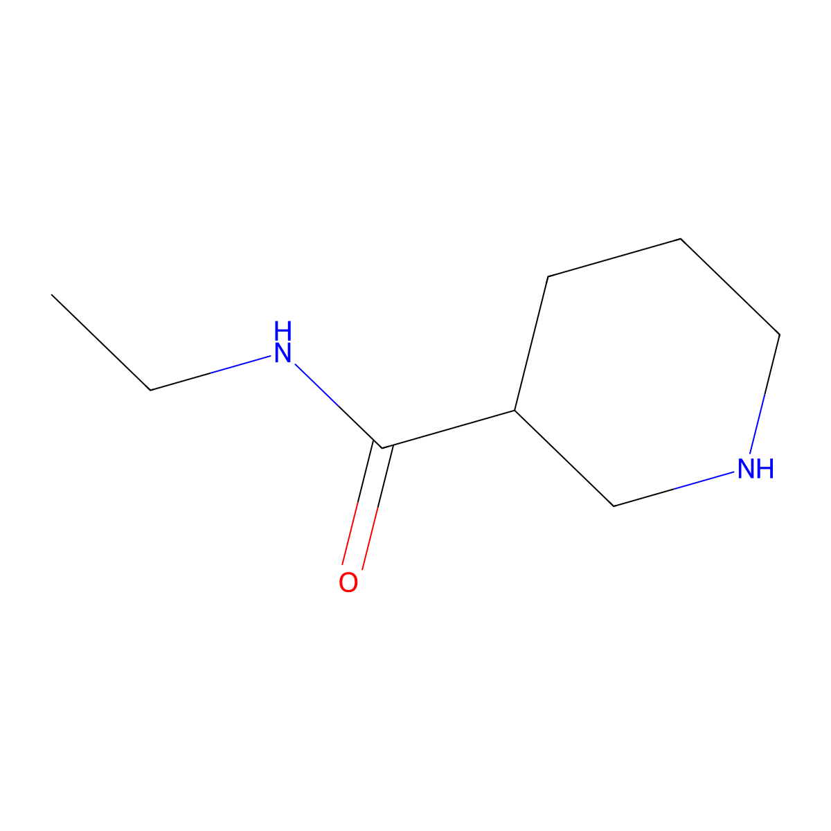 N-ethylpiperidine-3-carboxamide molecular structure, CAS 4138-28-7