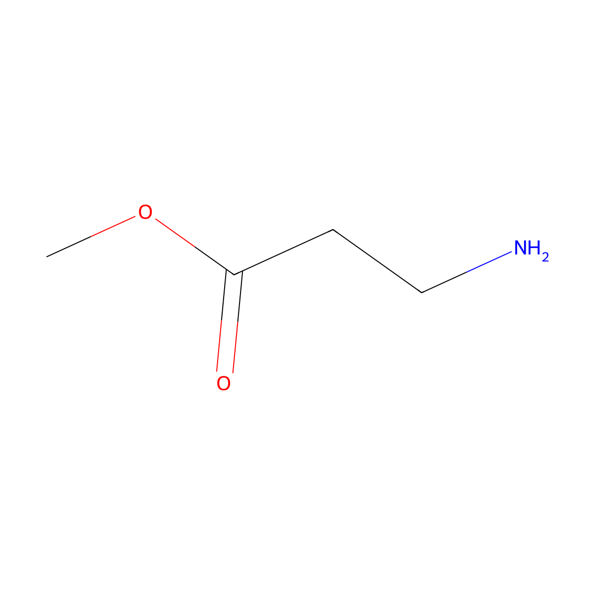Methyl beta-alanate molecular structure, CAS 4138-35-6