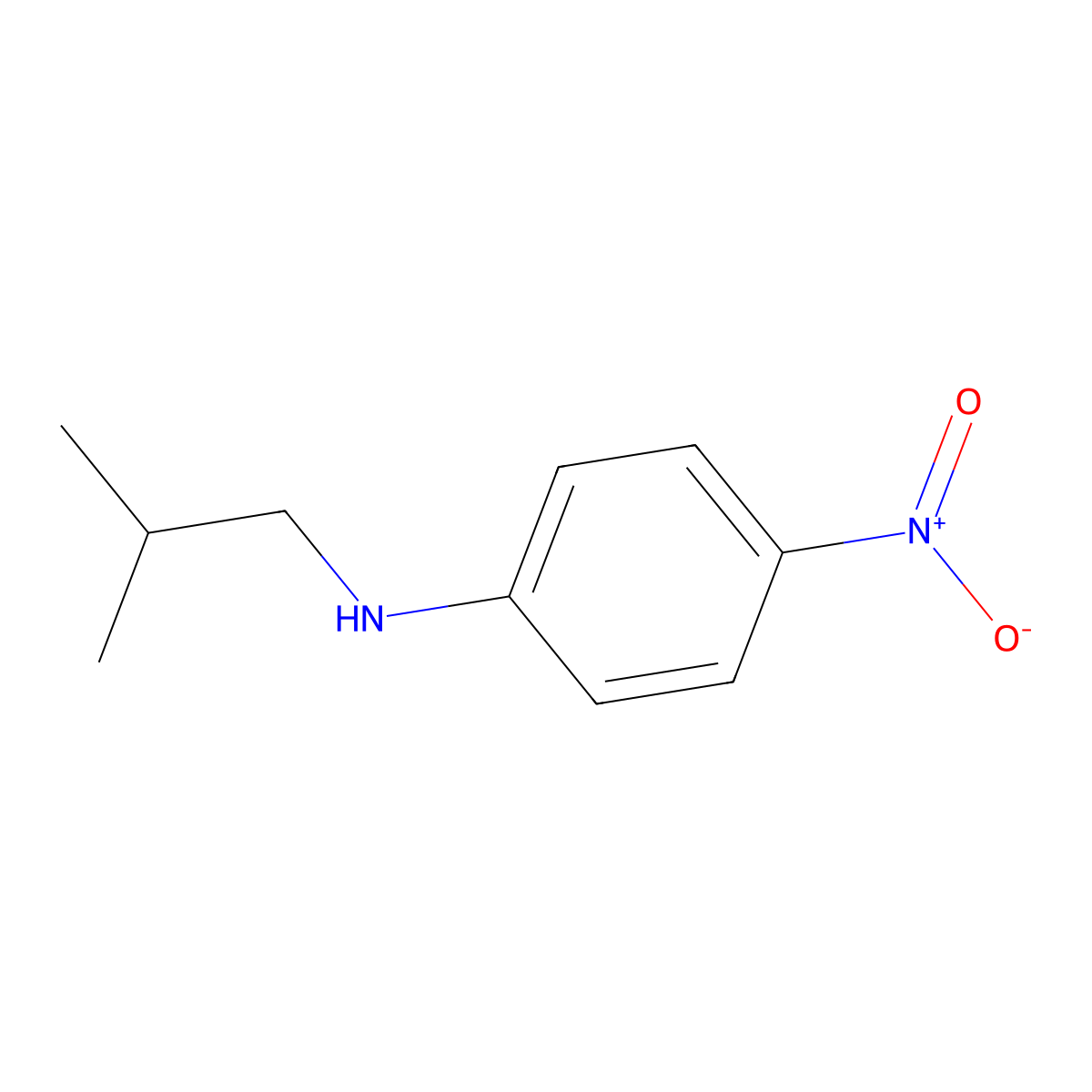 N-(2-Methylpropyl)-4-nitroaniline molecular structure, CAS 4138-36-7