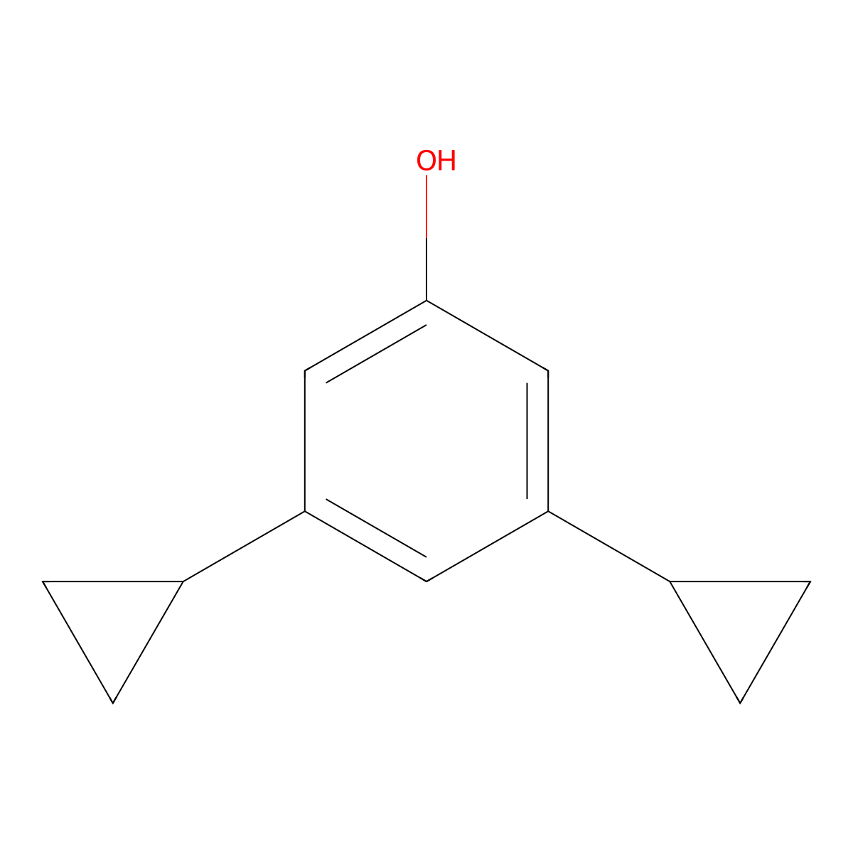 3,5-Dicyclopropylphenol molecular structure, CAS 41381-26-4