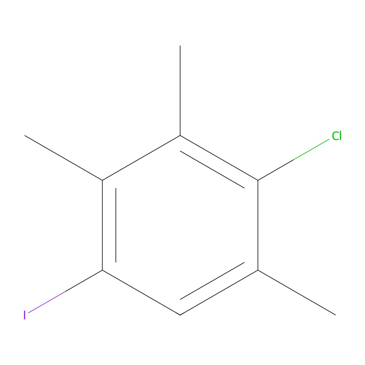 2-Chloro-5-iodo-1,3,4-trimethylbenzene molecular structure, CAS 41381-37-7