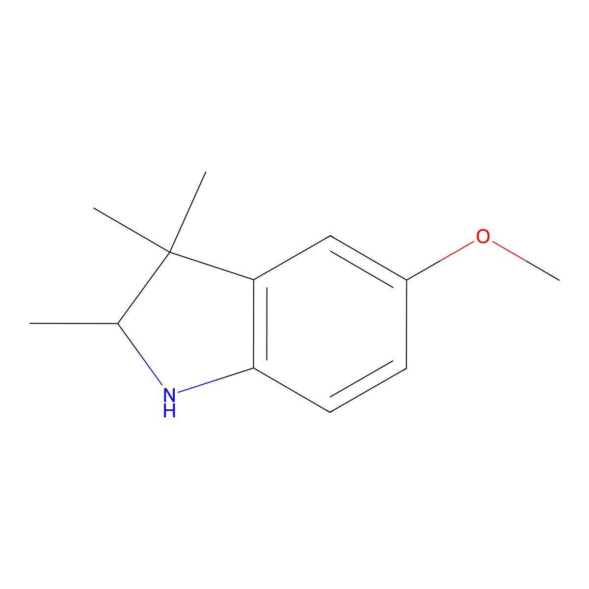 5-Methoxy-2,3,3-trimethylindoline molecular structure, CAS 41382-23-4