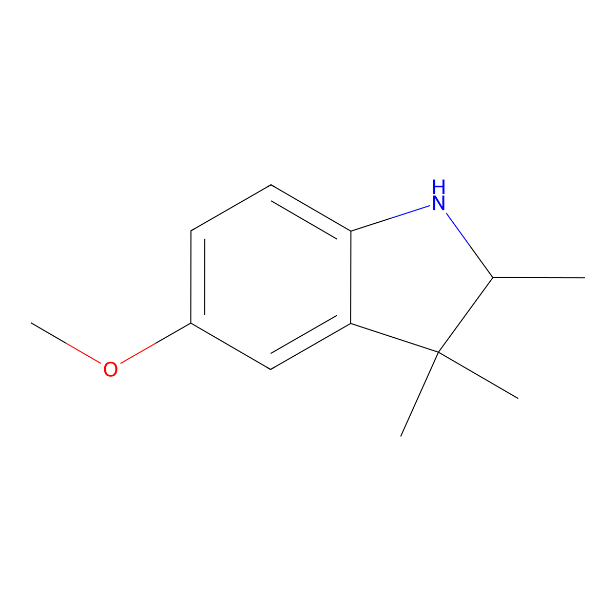 5-Methoxy-2,3,3-trimethylindoline molecular structure, CAS 41382-23-4