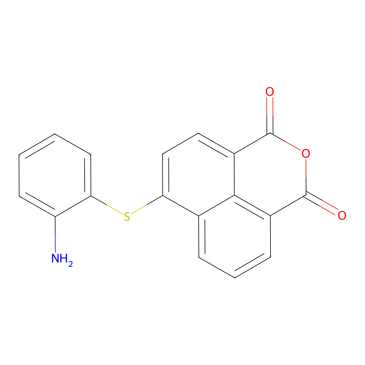 1H,3H-Naphtho[1,8-cd]pyran-1,3-dione, 6-[(2-aminophenyl)thio]- molecular structure, CAS 41382-35-8
