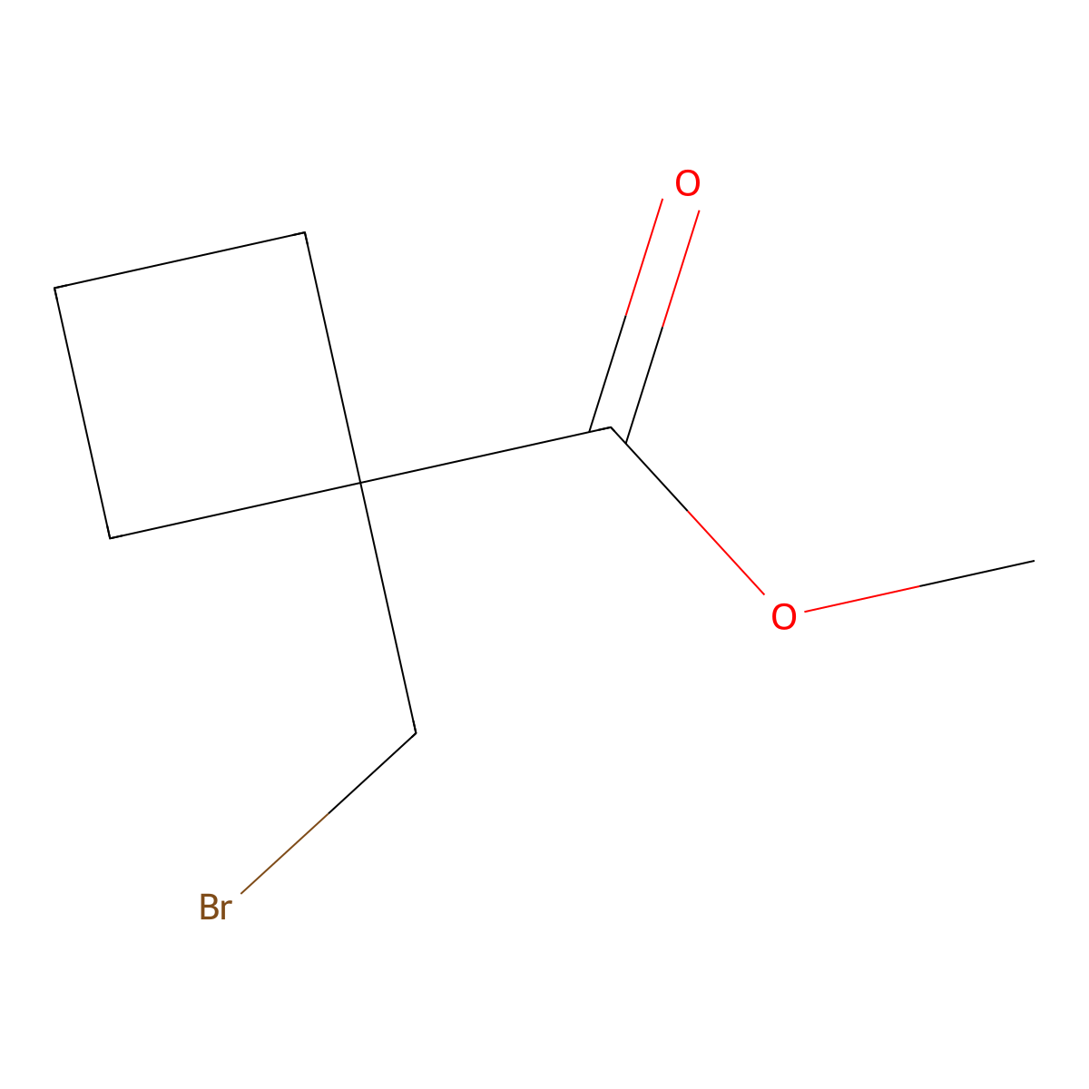 Methyl 1-(bromomethyl)cyclobutane-1-carboxylate molecular structure, CAS 41384-63-8