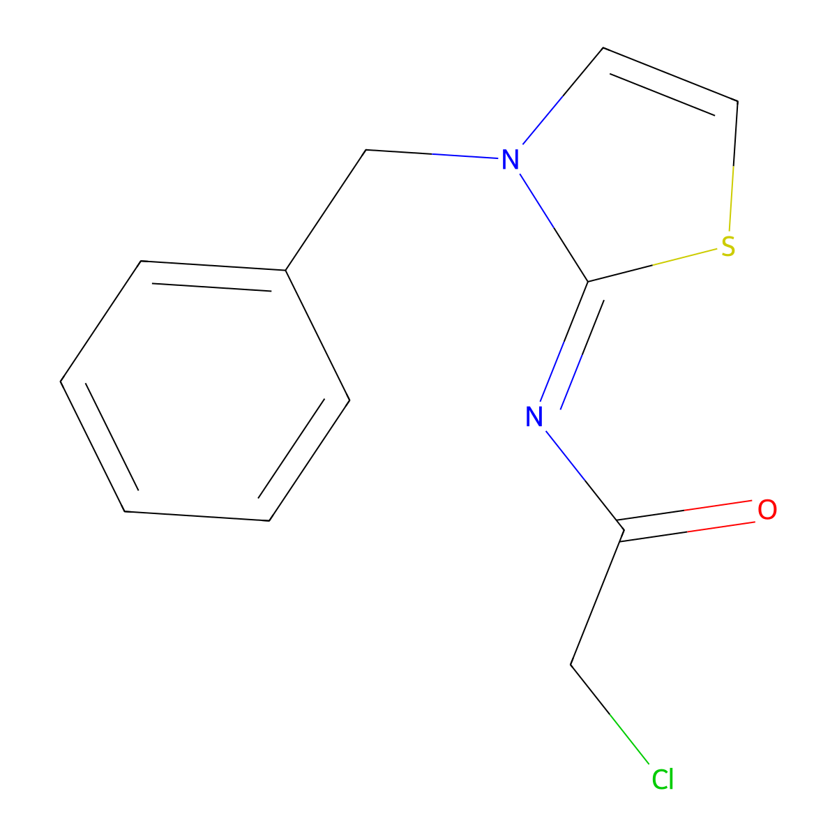 N-(3-benzyl-2,3-dihydro-1,3-thiazol-2-ylidene)-2-chloroacetamide molecular structure, CAS 41387-74-0