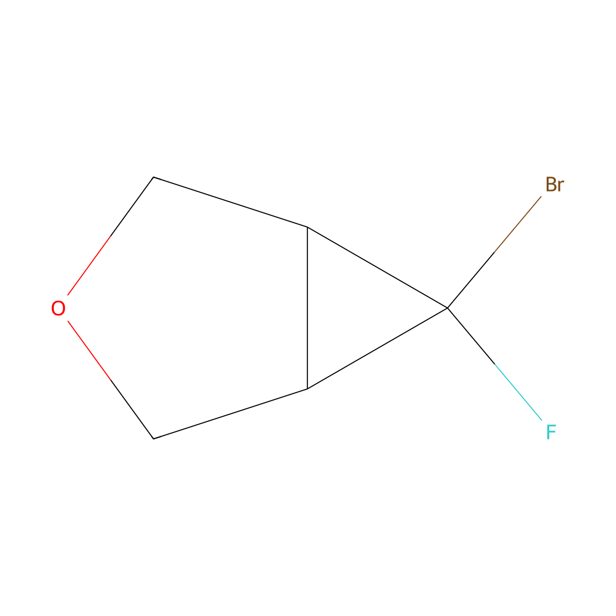 6-Bromo-6-fluoro-3-oxabicyclo[3.1.0]hexane molecular structure, CAS 41391-65-5