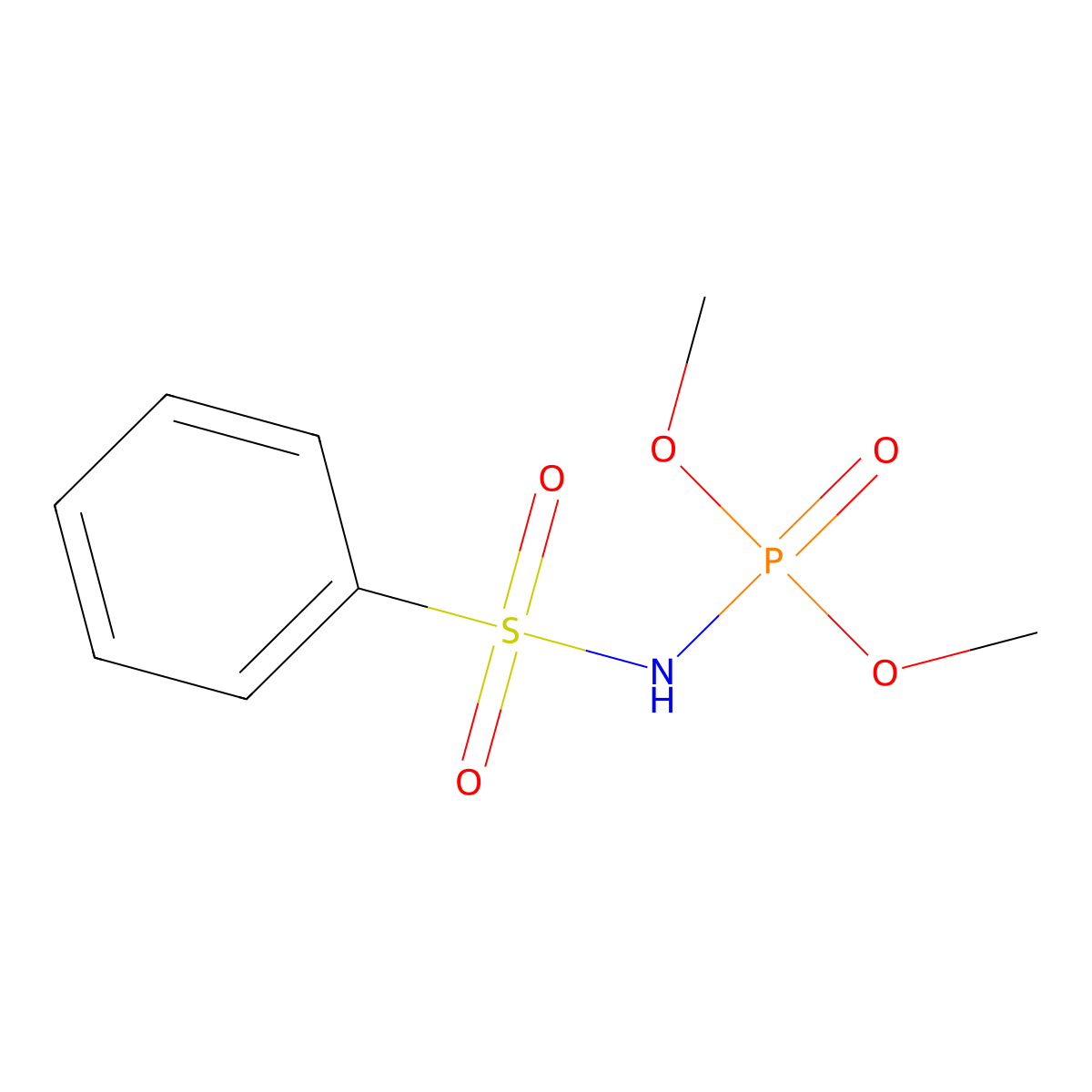 Dimethyl phenylsulfonylamidophosphate molecular structure, CAS 4140-56-1