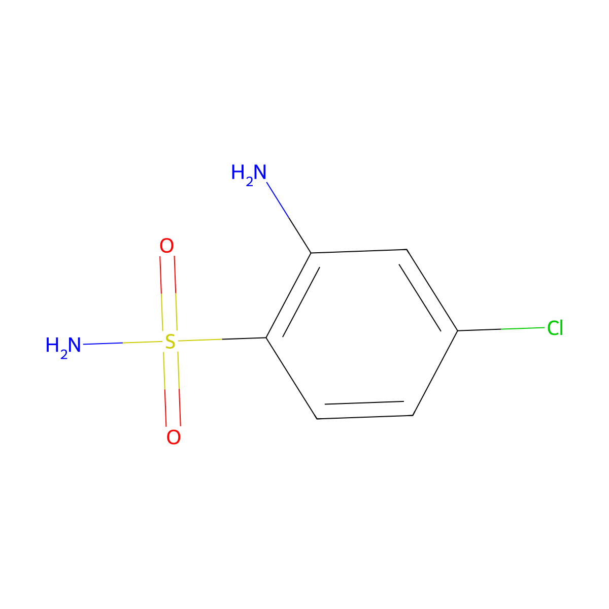 2-Amino-4-chlorobenzenesulphonamide molecular structure, CAS 4140-83-4