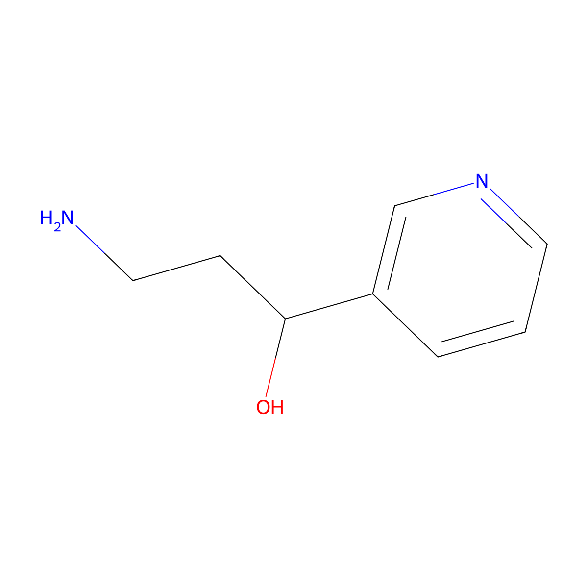 3-Amino-1-(pyridin-3-yl)propan-1-ol molecular structure, CAS 41403-92-3