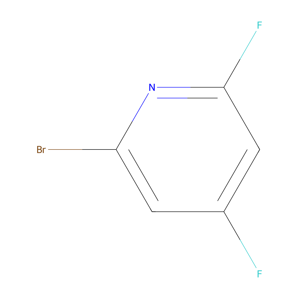 2-Bromo-4,6-difluoropyridine molecular structure, CAS 41404-63-1
