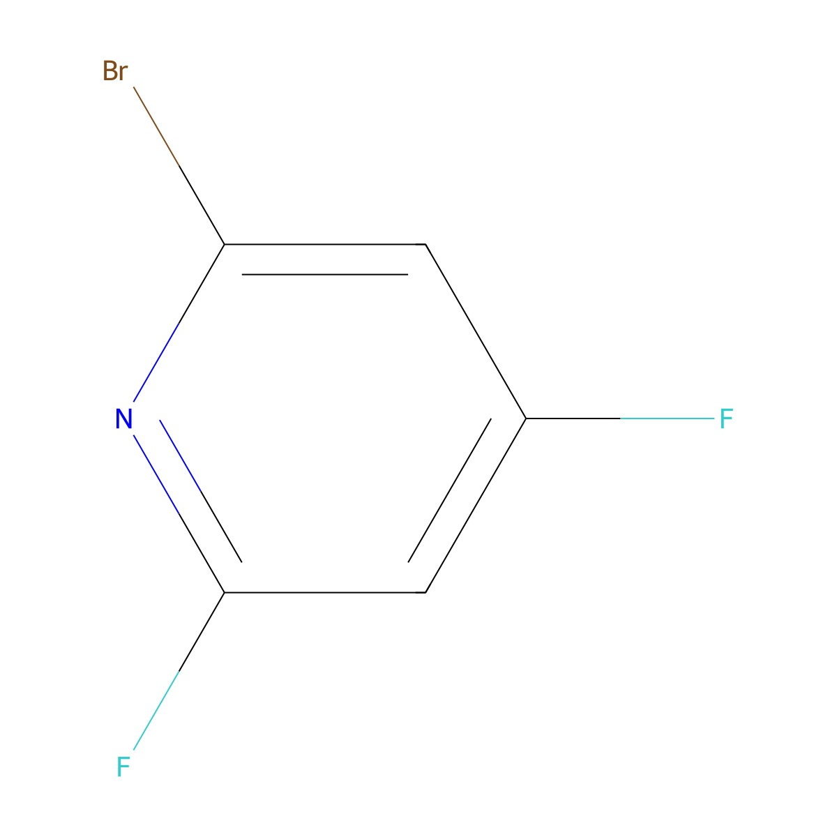 2-Bromo-4,6-difluoropyridine molecular structure, CAS 41404-63-1