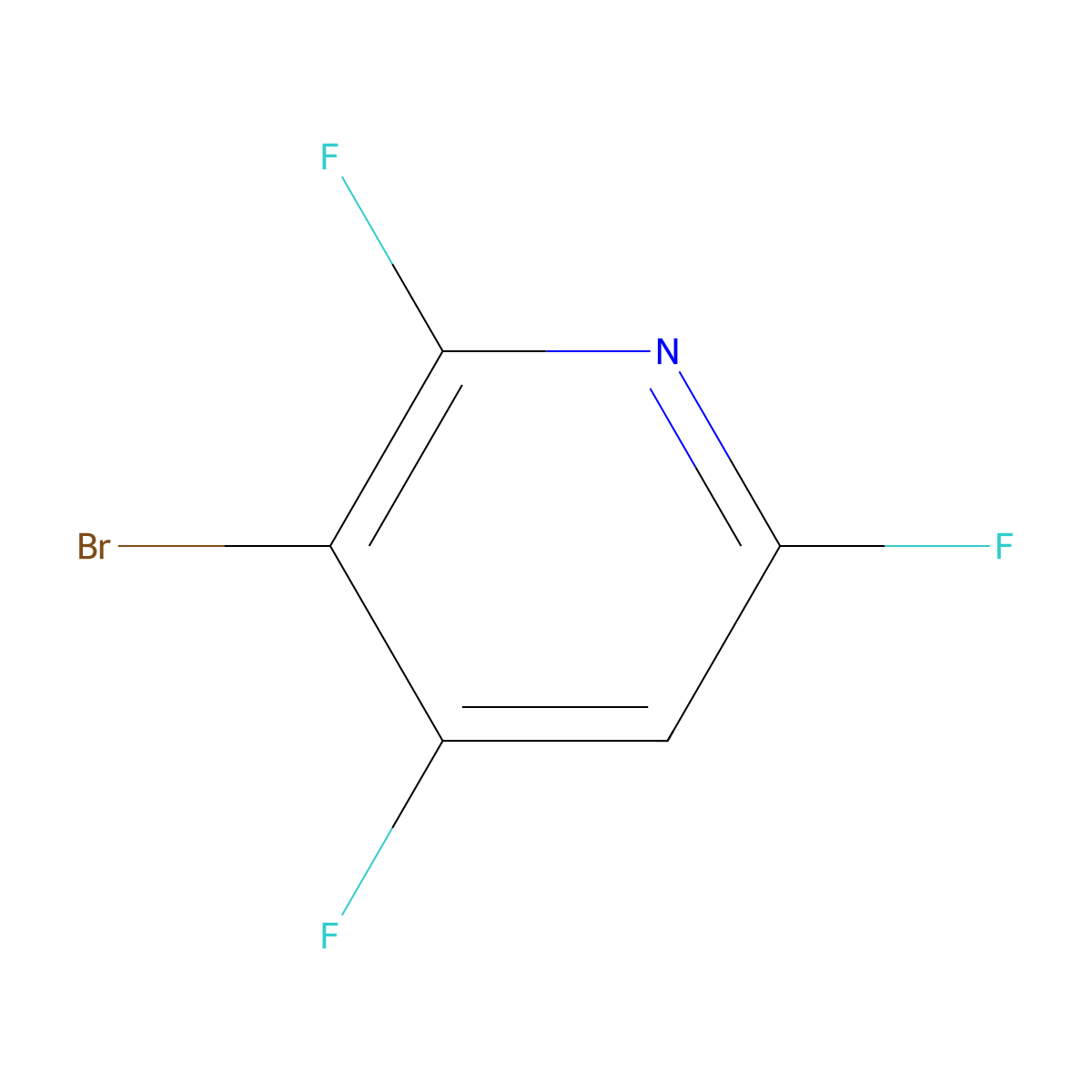 3-Bromo-2,4,6-trifluoropyridine molecular structure, CAS 41404-67-5