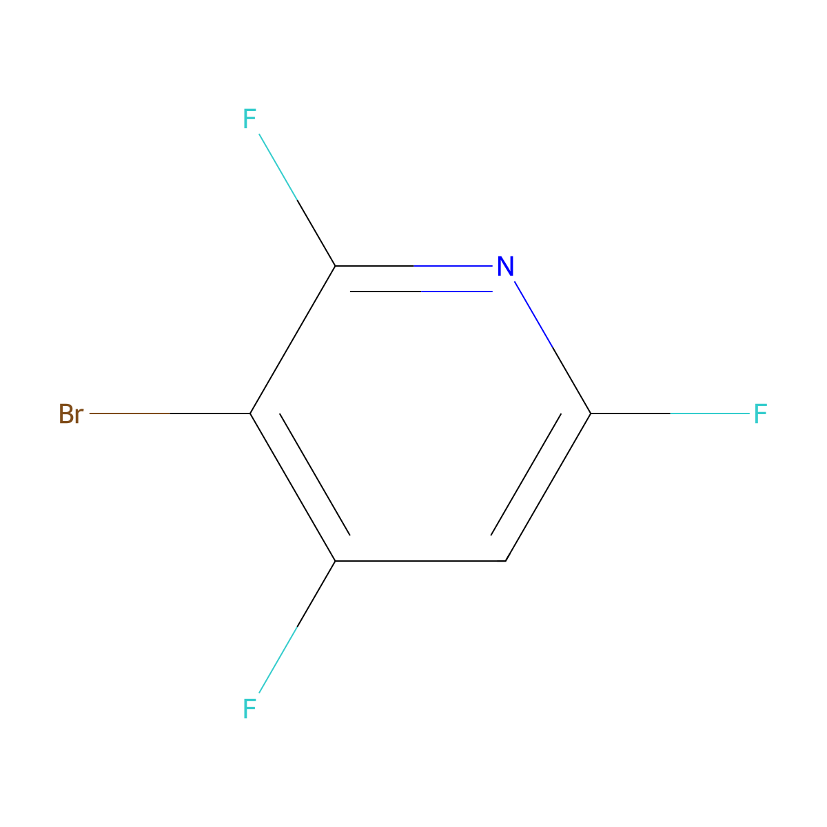 3-Bromo-2,4,6-trifluoropyridine molecular structure, CAS 41404-67-5