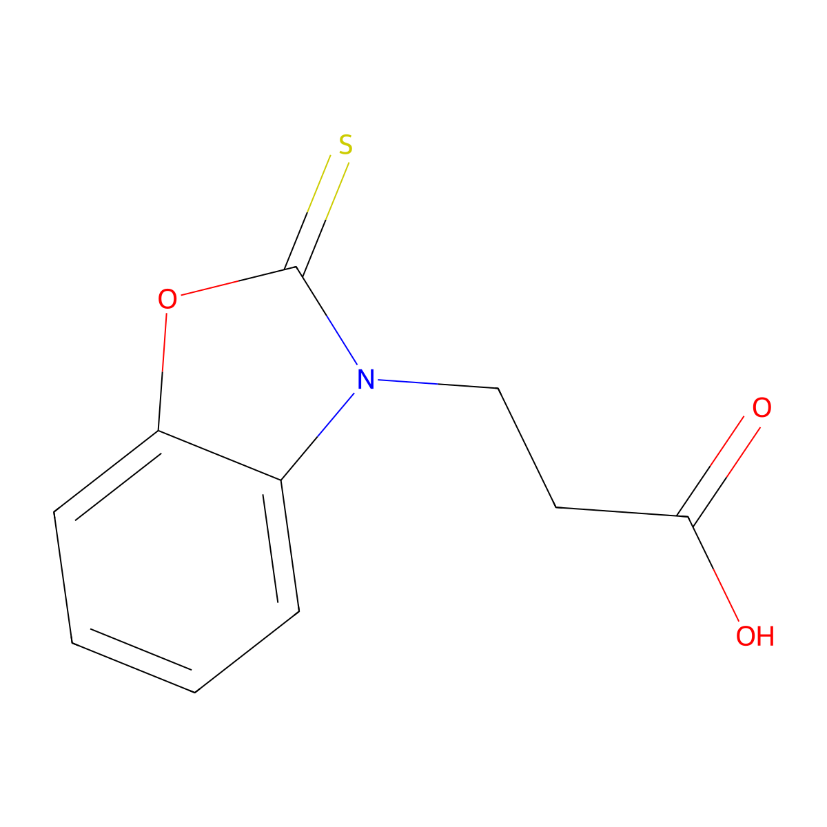 3-(2-Thioxo-benzooxazol-3-yl)-propionic acid molecular structure, CAS 41405-51-0