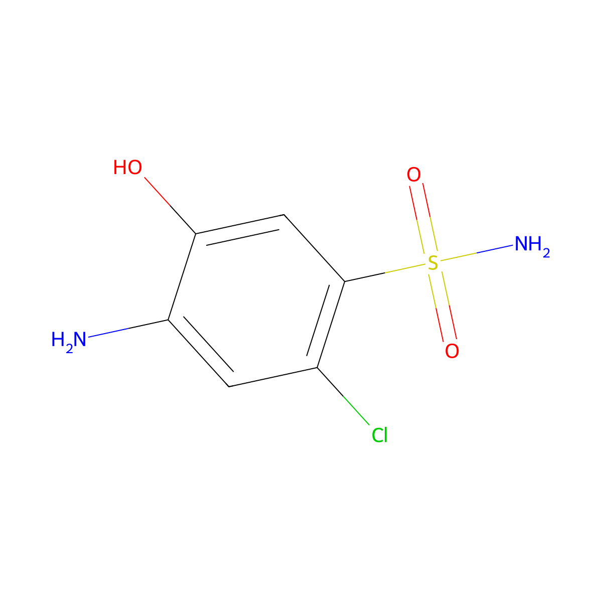 Benzenesulfonamide, 4-amino-2-chloro-5-hydroxy- molecular structure, CAS 41406-65-9