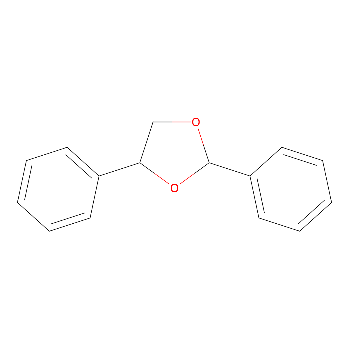 2,4-Diphenyl-1,3-dioxolane molecular structure, CAS 4141-38-2