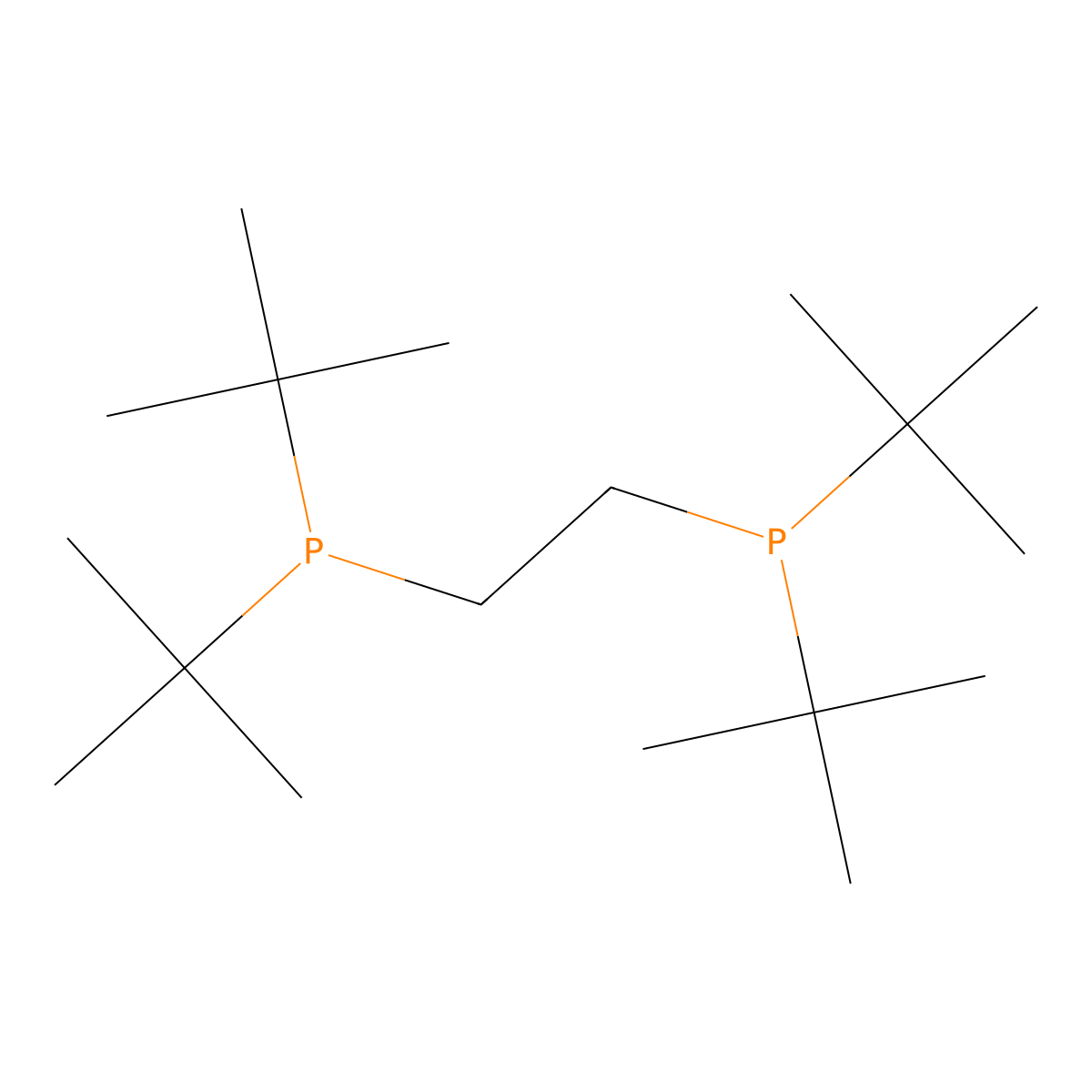 1,2-Bis(DI-tert-butylphosphino)ethane molecular structure, CAS 4141-59-7