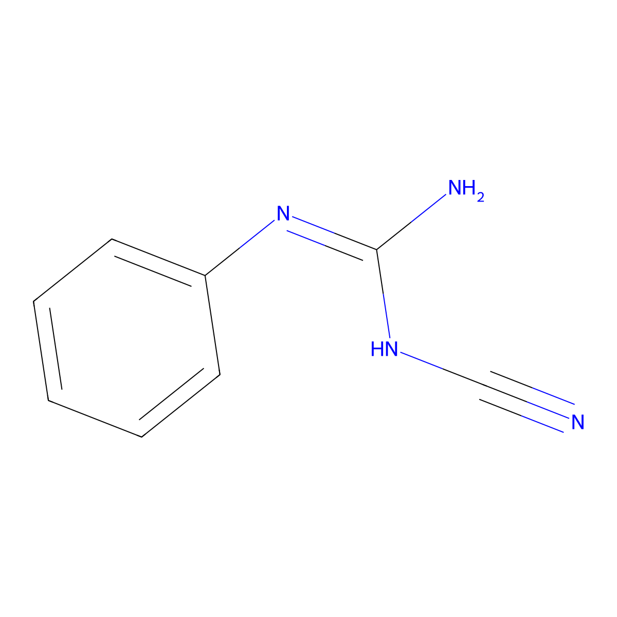 1-Cyano-2-phenylguanidine molecular structure, CAS 41410-39-3