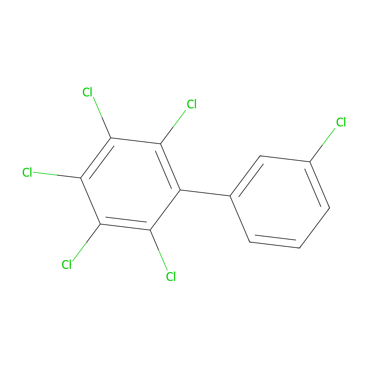 2,3,3',4,5,6-Hexachlorobiphenyl molecular structure, CAS 41411-62-5