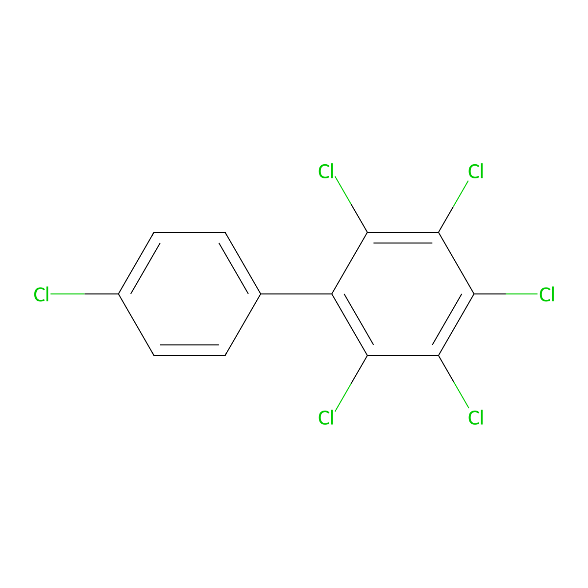 2,3,4,4',5,6-Hexachlorobiphenyl molecular structure, CAS 41411-63-6