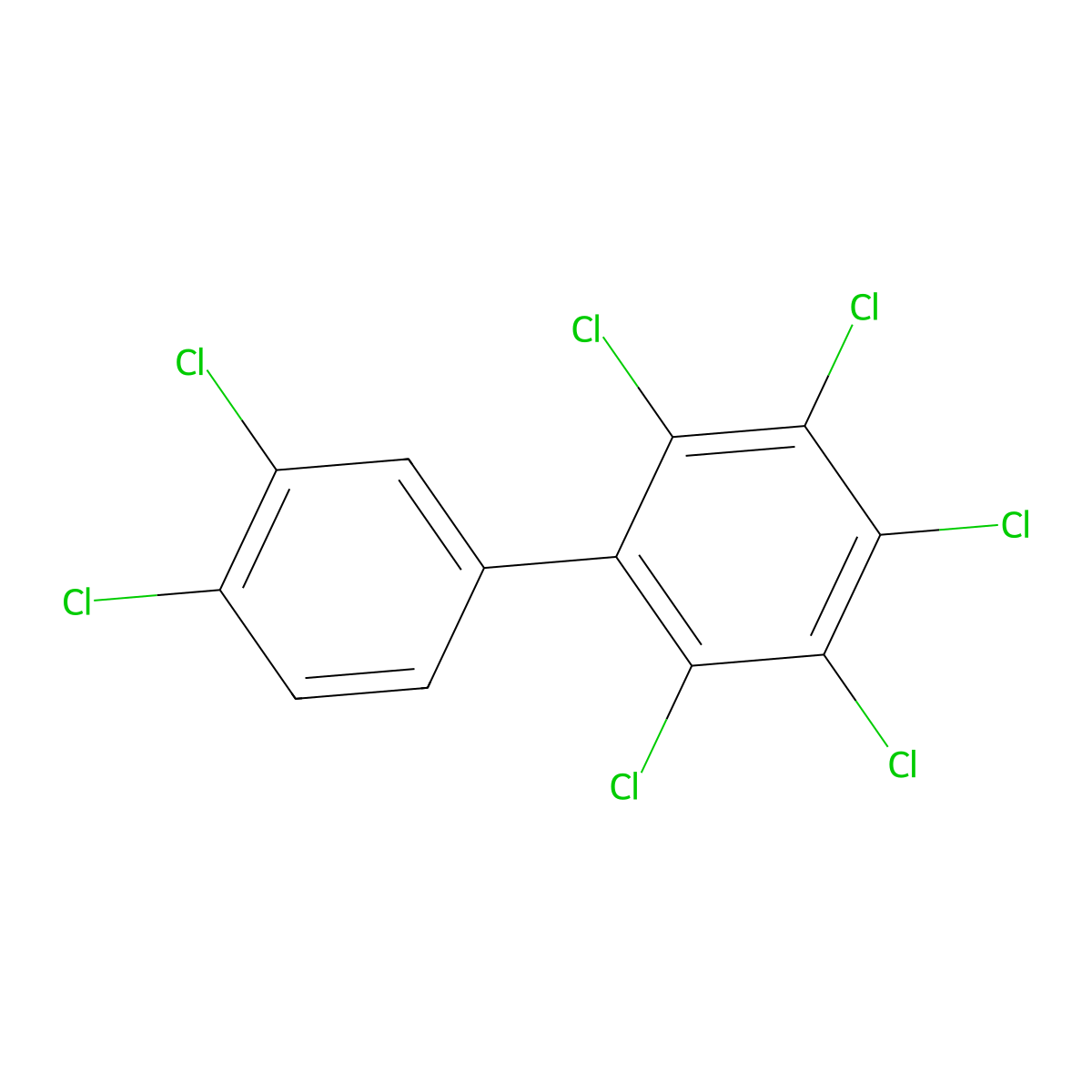 2,3,3',4,4',5,6-Heptachlorobiphenyl molecular structure, CAS 41411-64-7